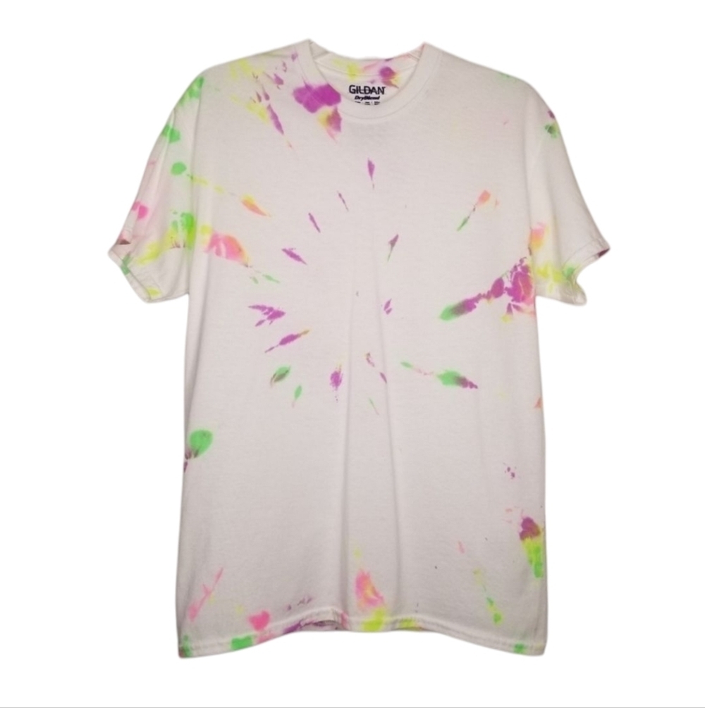 GILDAN White Tie-Dye T-shirt Sz M